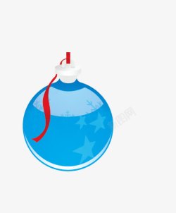 蓝色圣诞装饰小球素材