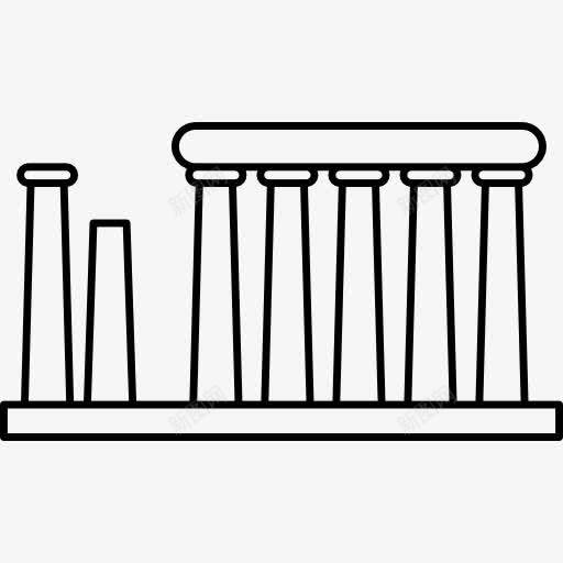 阿波罗神庙图标png_新图网 https://ixintu.com Corinto 古迹 寺庙 希腊 柱子