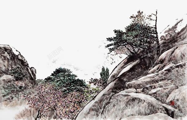山坡上的树木png免抠素材_新图网 https://ixintu.com PNG 山坡 手绘 树木