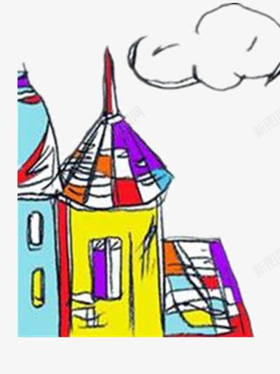 彩色的城堡png免抠素材_新图网 https://ixintu.com PPT 云朵 五颜六色 卡通房子