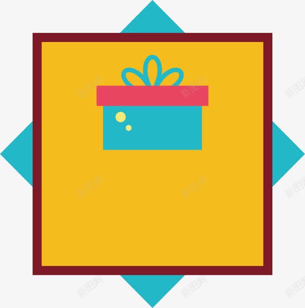 礼物盒生日标签png免抠素材_新图网 https://ixintu.com 生日标签 生日礼物 矢量png 矩形框 礼物盒 礼盒标签