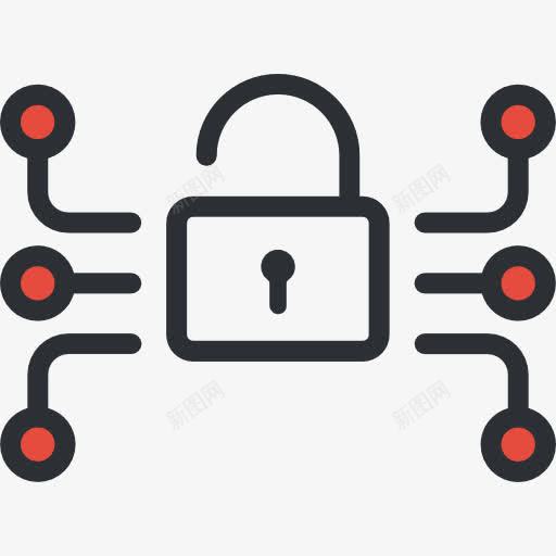 网络图标png_新图网 https://ixintu.com 安全 工具和器具 挂锁 网络安全 网络锁 锁