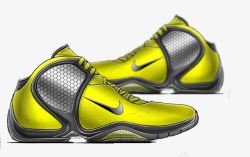 黄色名牌运动鞋素材