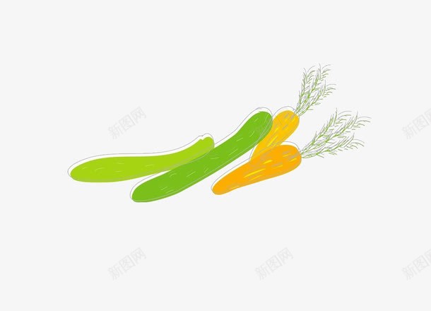 蔬菜png免抠素材_新图网 https://ixintu.com 绿色 胡萝卜 蔬菜 青瓜