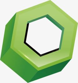 创意绿色六角形不规则图素材