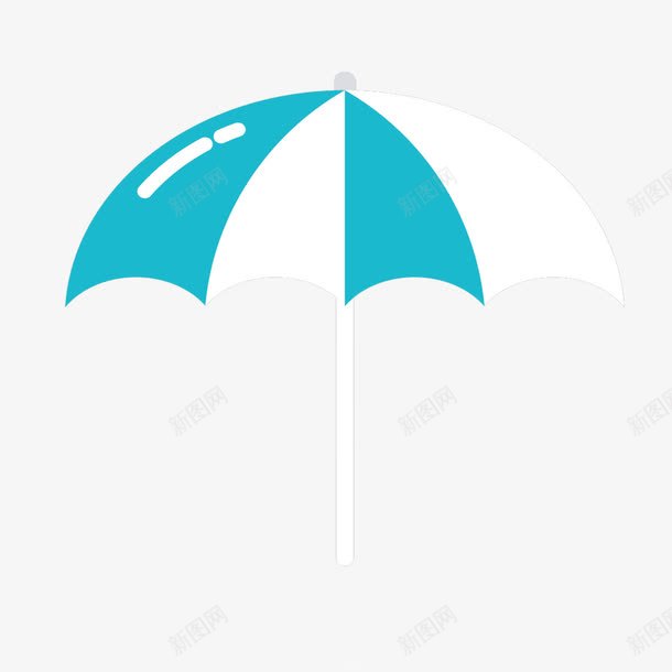 蓝白色遮阳伞png免抠素材_新图网 https://ixintu.com 矢量素材 素材 蓝白色 遮阳伞