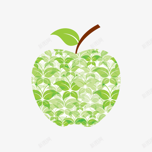 创意抽象苹果png免抠素材_新图网 https://ixintu.com 创意抽象苹果 抽象苹果 树叶 树叶与苹果创意 立体苹果 绿色 苹果