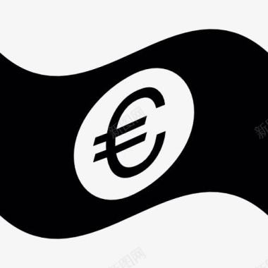 欧元钞票挥舞着图标图标