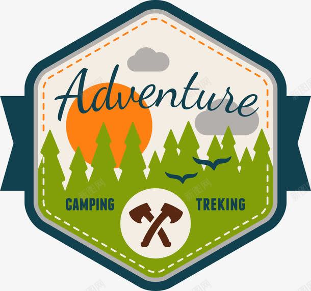 攀岩冒险风景标签png免抠素材_新图网 https://ixintu.com camping 冒险 卡通标签 攀岩 风景