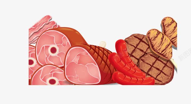 卡通烤肉肉类png免抠素材_新图网 https://ixintu.com 卡通 烤肉 素材 肉 肉类