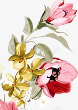 手绘艺术花朵植物水墨素材