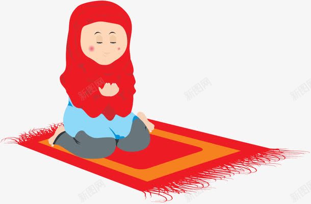 祈祷的穆斯林儿童矢量图ai免抠素材_新图网 https://ixintu.com 儿童 地毯 祈祷 穆斯林 矢量图