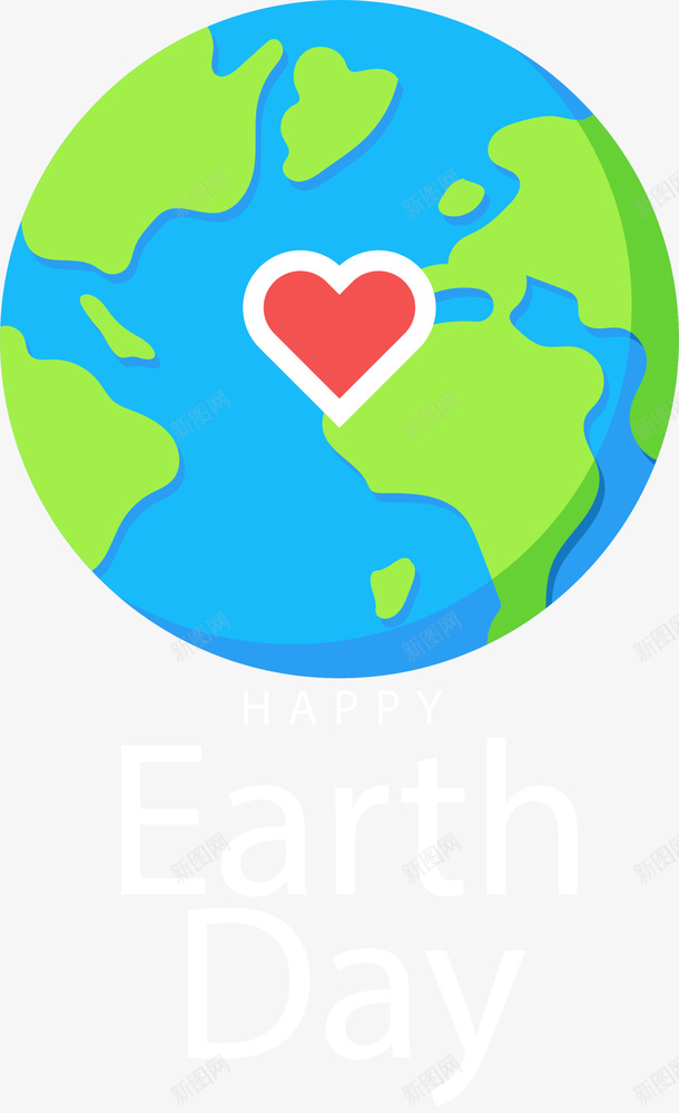 地球日蓝色卡通地球png免抠素材_新图网 https://ixintu.com Day Earth 卡通地球 地球日 红色爱心 蓝色地球