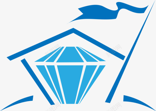 蓝色社区logo图标图标