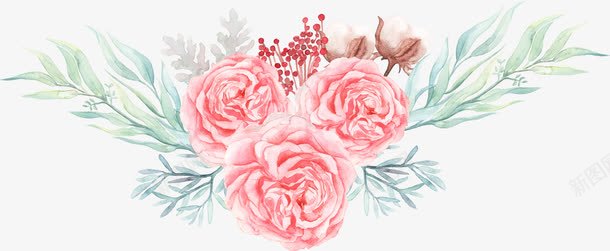 森系花朵png免抠素材_新图网 https://ixintu.com 手绘花朵 森系粉色花朵