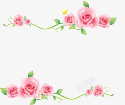 创意粉色玫瑰装饰素材