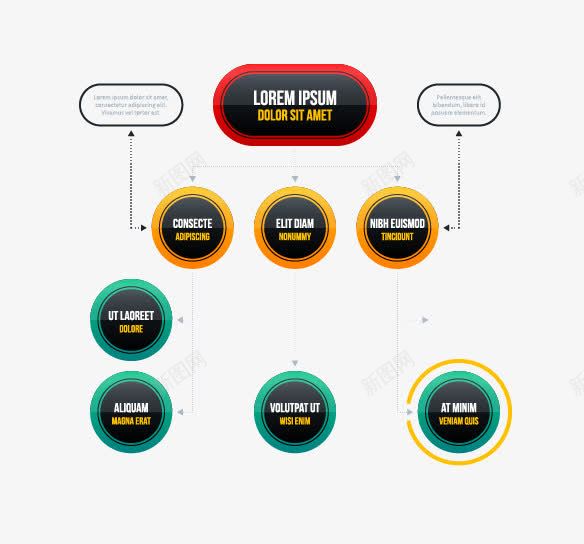 边框png免抠素材_新图网 https://ixintu.com 商务图表 矢量边框 组织架构图 边框