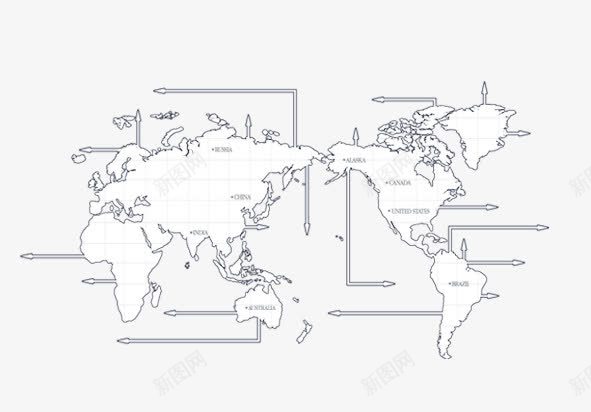 世界地图png免抠素材_新图网 https://ixintu.com 分布图 地图 白色 祖国