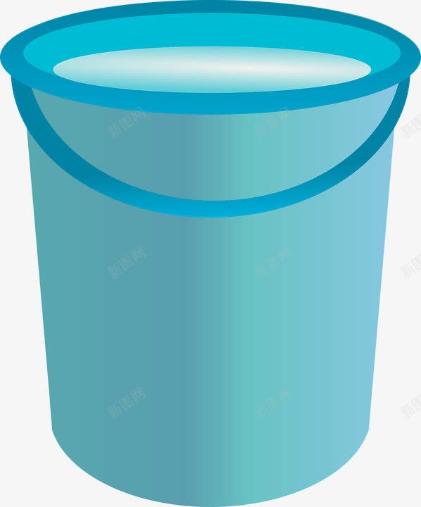 蓝色水桶png免抠素材_新图网 https://ixintu.com 卡通 手绘 水桶 简单 蓝色