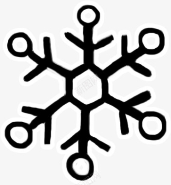 手绘雪花图标图标