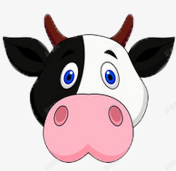 卡通动物图png免抠素材_新图网 https://ixintu.com 动物 卡通 卡通动物头像 可爱小动物头像 头像 牛