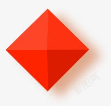 红色锥形立体图标png_新图网 https://ixintu.com 图标 立体 红色 锥形