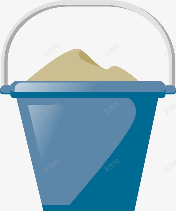 沙桶元素png免抠素材_新图网 https://ixintu.com png图片 png图片素材 免费png素材 小桶 沙桶 沙滩游戏 蓝色小桶
