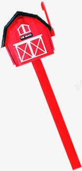 红色房子型信箱素材