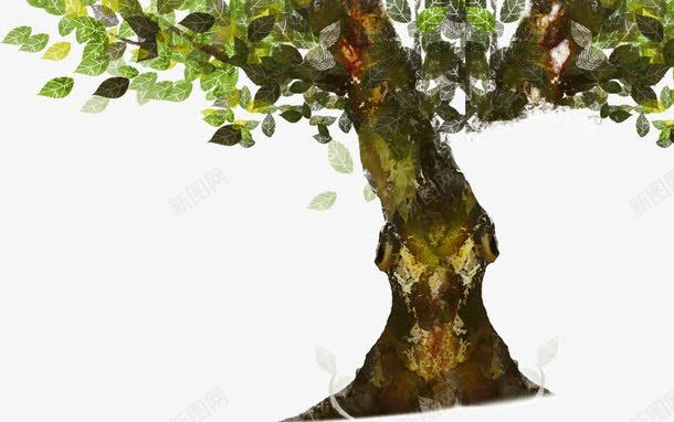 深绿色树png免抠素材_新图网 https://ixintu.com 手绘树 水彩树 深绿色树