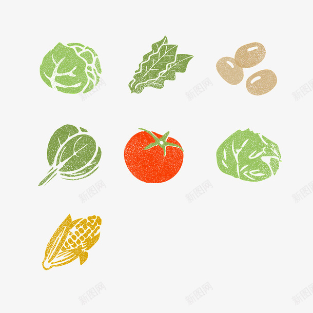卡通蔬菜图标png免抠素材_新图网 https://ixintu.com 卡通 图标 手绘 蔬菜