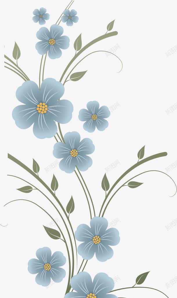 灰蓝色花朵花纹png免抠素材_新图网 https://ixintu.com 灰蓝色 花朵