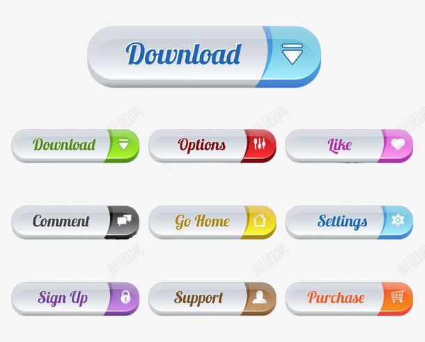 网页按钮Uipng免抠素材_新图网 https://ixintu.com 按钮 按钮矢量 按钮素材 网页 网页矢量 网页素材