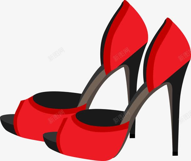 手绘红色高跟鞋png免抠素材_新图网 https://ixintu.com 女鞋 手绘 红色高跟鞋