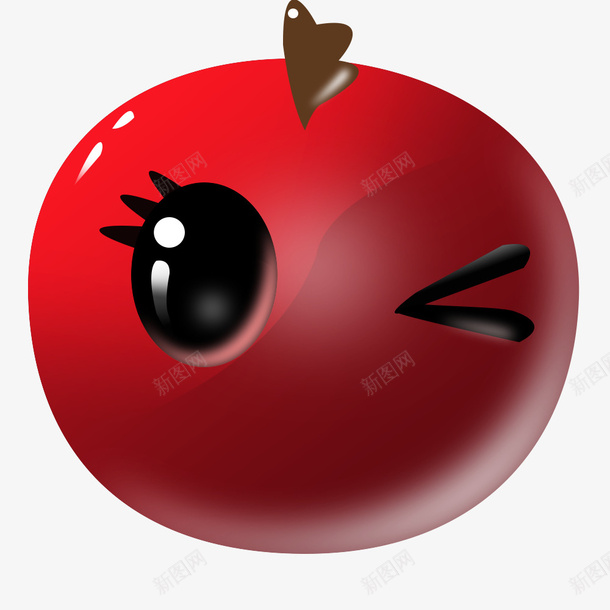 苹果红色可爱图标png_新图网 https://ixintu.com 可爱 玻璃 红色 苹果