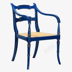 蓝色扶手椅素材