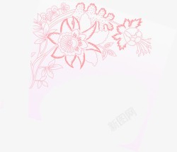 粉色卡通中式花纹装饰素材