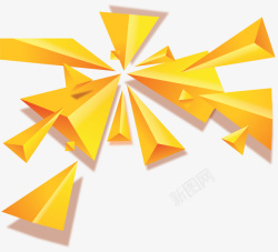 黄色几何三角花纹矢量图素材