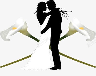 婚礼中的拥抱png免抠素材_新图网 https://ixintu.com 亲昵 爱情 白玫瑰