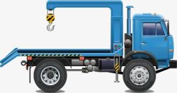 蓝色拖车拖车元素高清图片