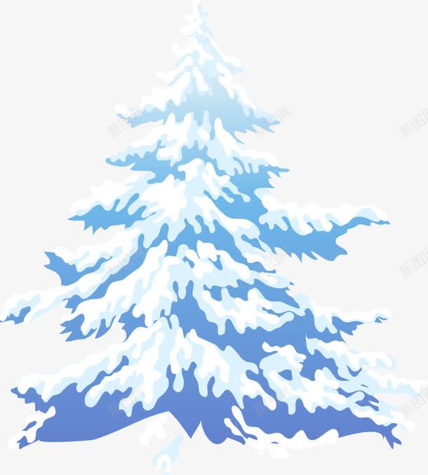 蓝色雪树png免抠素材_新图网 https://ixintu.com 蓝色 雪树