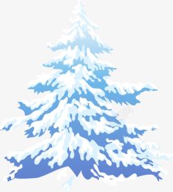 蓝色雪树素材