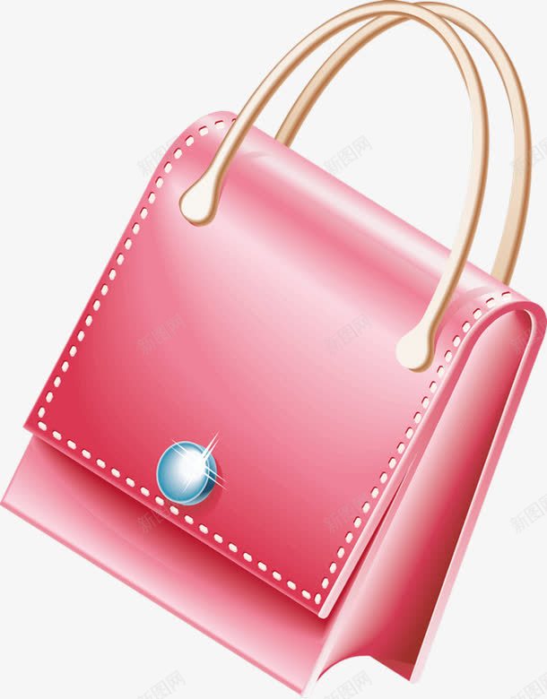 粉色包包png免抠素材_新图网 https://ixintu.com 女性用品 手提包 手绘 粉色