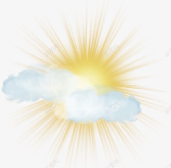 云遮太阳png免抠素材_新图网 https://ixintu.com 云朵 太阳 手绘 白色 黄色