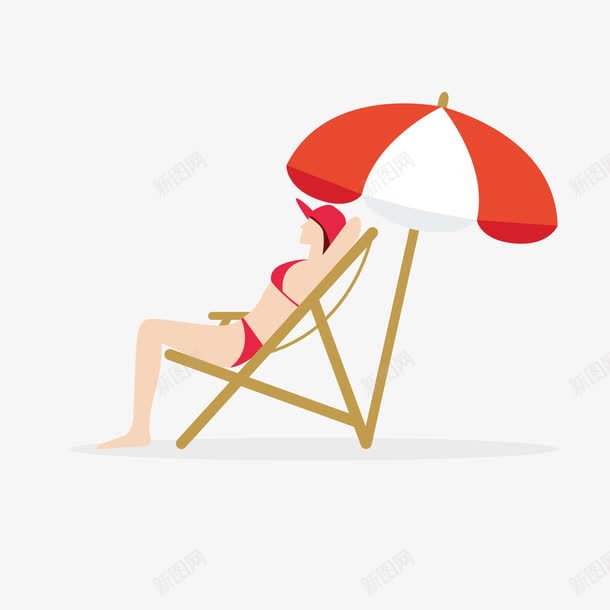 太阳伞下的女孩png免抠素材_新图网 https://ixintu.com PNG 太阳伞 女孩 躺椅