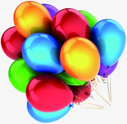 手绘彩色气球新年装饰素材