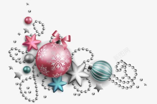 圣诞装球png免抠素材_新图网 https://ixintu.com 圣诞 星星 粉色 装饰