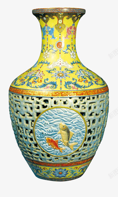 古董花瓶png免抠素材_新图网 https://ixintu.com 古典 陶瓷 黄色