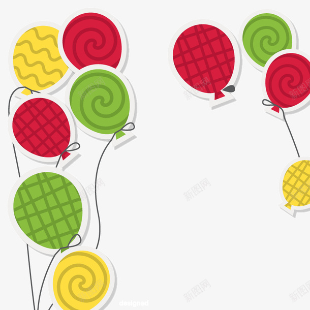 彩色气球矢量图ai免抠素材_新图网 https://ixintu.com 儿童节 彩色气球 气球 矢量图
