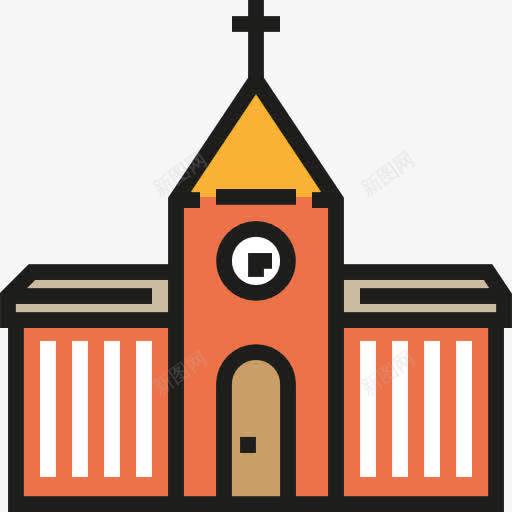 教堂图标png_新图网 https://ixintu.com 基督教 宗教 寺庙 建筑 建筑与城市 教堂