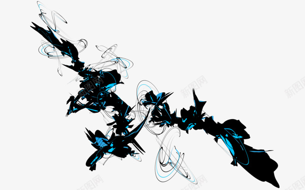 黑蓝色不规则图形元素png免抠素材_新图网 https://ixintu.com 不规则图形 抽象图形元素 蓝色迷幻 黑色墨迹